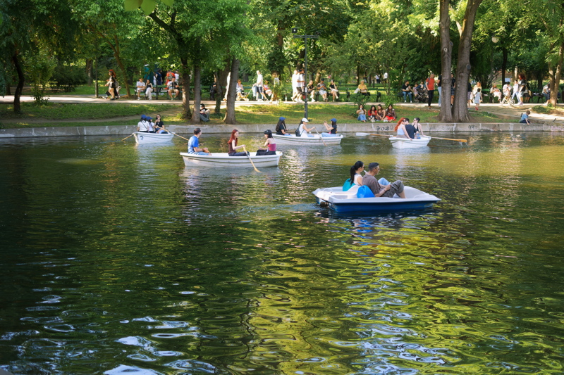 The lake in Cismigiu Gardens, a historic park in the center of Bucharest